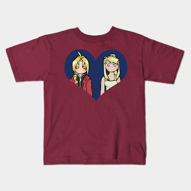 Ed and Winry - shipping dolls Kids T-Shirt by RainytaleStudio